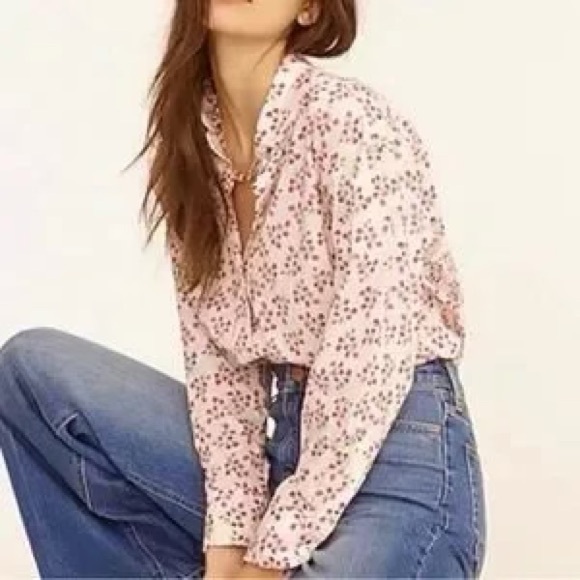 NWT JCrew Whisper Peach Berry button down - Picture 2 of 4